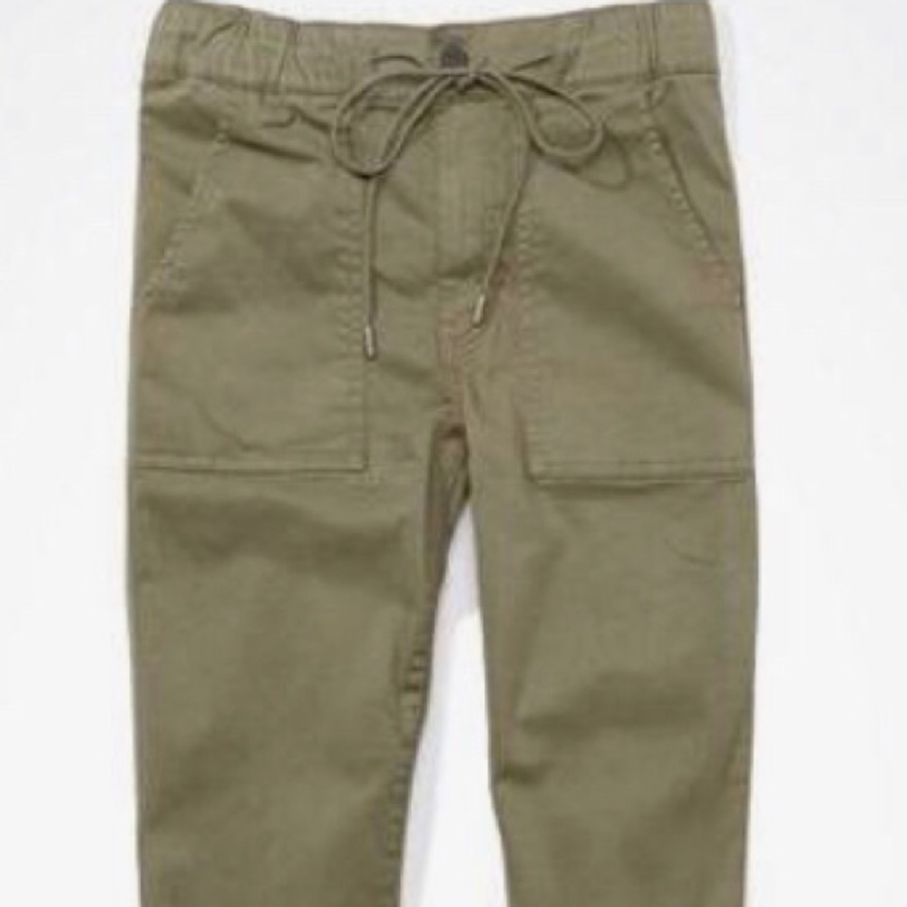 American Eagle Duper Stretch Joggers- Army Green Olive NWT